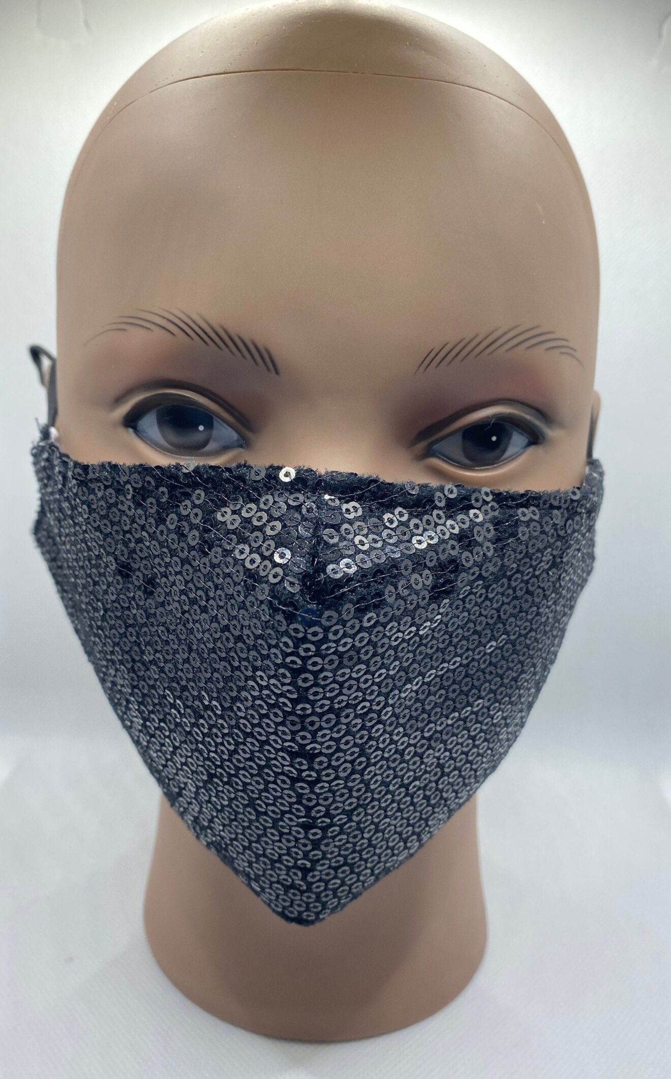 Black Sequin Face Mask/Cotton Material/ Washable/ Reusable bsheridesign
